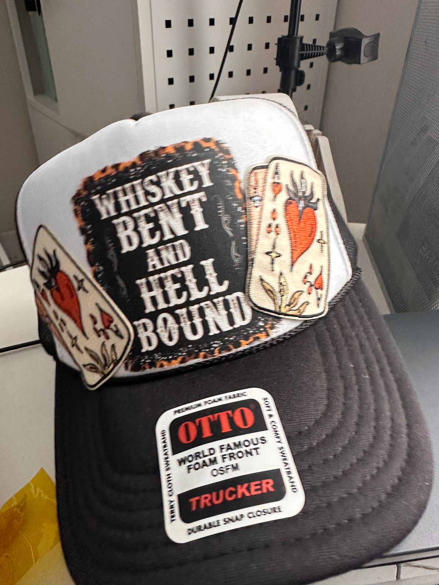 Whiskey bent and hell bound trucker hat